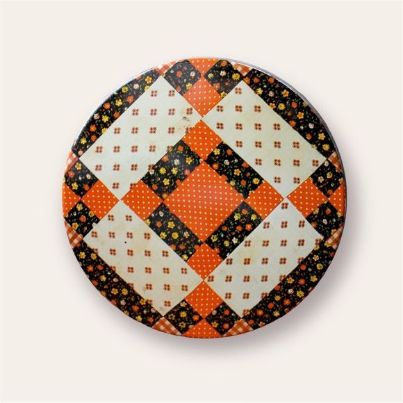 Vintage Other - Vintage Patchwork Quilt Design Decorative Tin